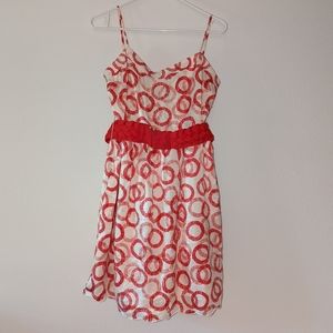 Juicy Couture 100% Silk Circle Print Scallop Hem Party Dress Size 10